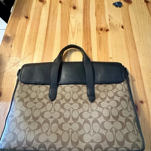 Coach Tan and Black Men's Briefcase - Picture 3 of 3